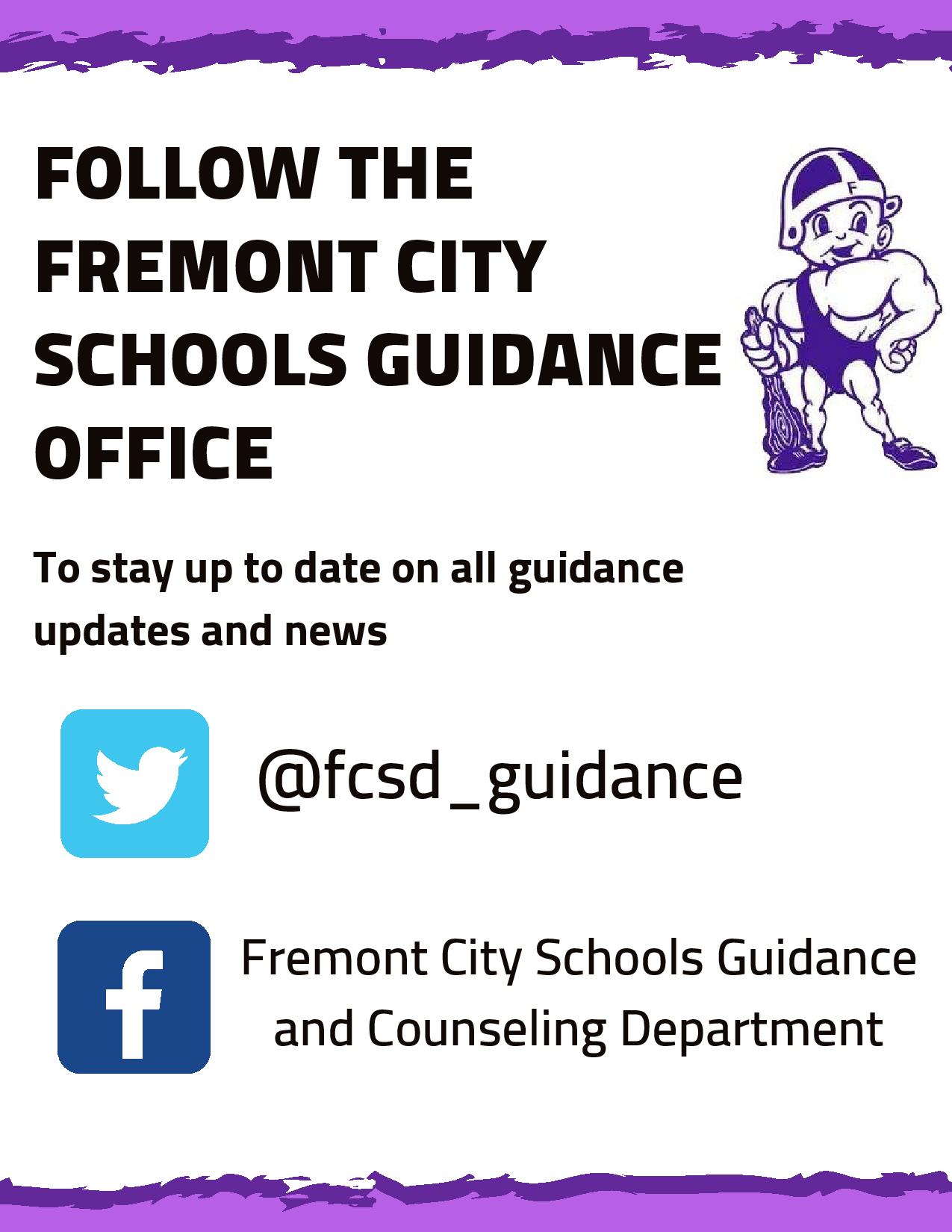 Flyer image regarding the School Counseling social media accounts