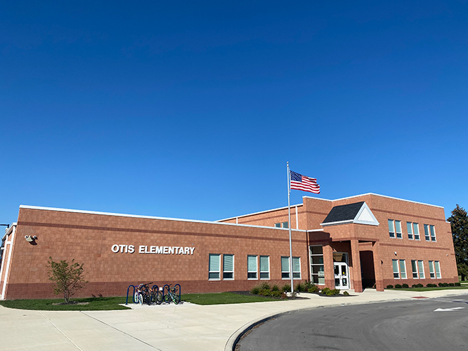 Exterior photograph of Otis Elementary School