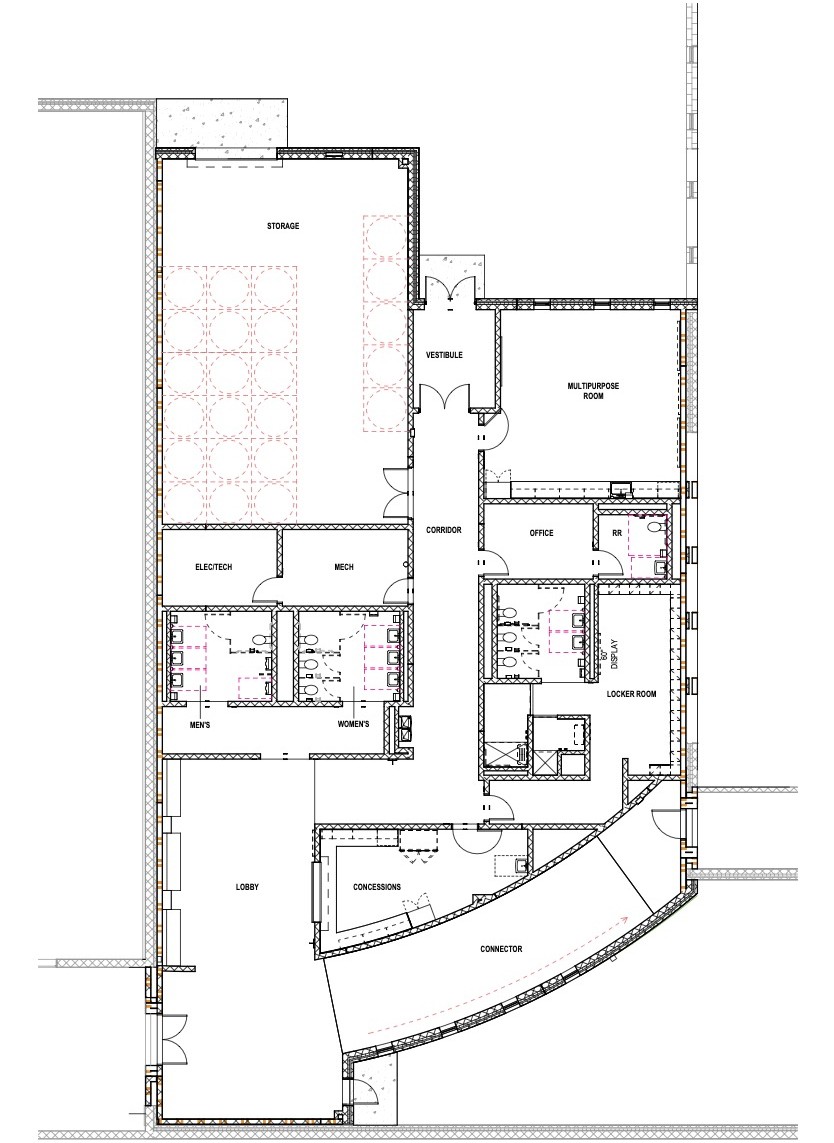 Architectural render floor plan of the Fremont Ross Safety Connector